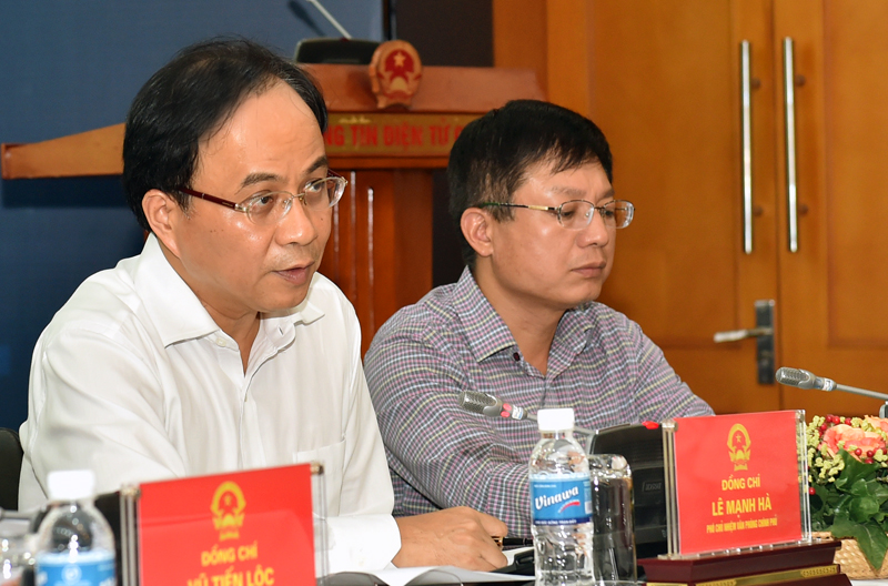 Phó Chủ nhiệm VPCP Lê Mạnh Hà phát biểu tại cuộc họp báo. - Ảnh: VGP/Nhật Bắc